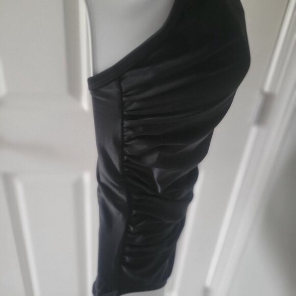 Charmo  Black Sexy Mesh Accent  Ruched Halter One-Piece Swimsuit - S - Picture 8 of 10